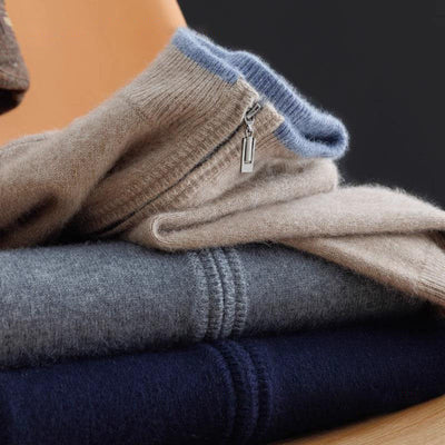 Riku Kaşmir Dokulu Fermuarlı Hırka